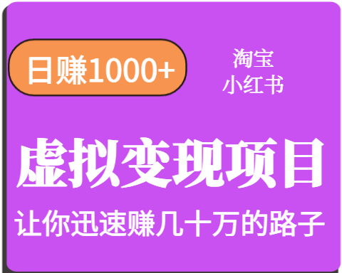 淘宝OR小红书虚拟变现，日赚1000+，多账号操作年收入几十W不等-徐小晨博客