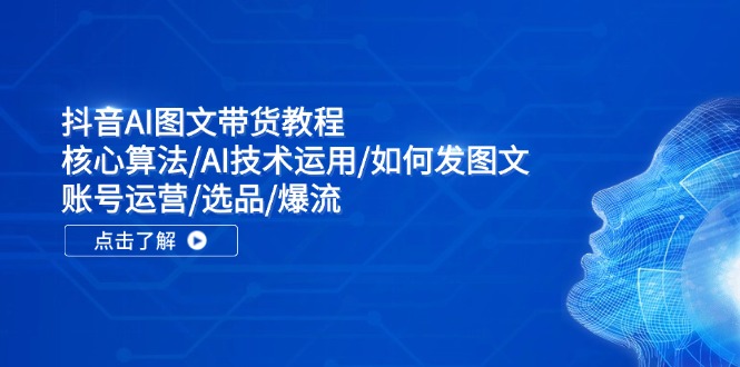 抖音AI图文带货教程：核心算法/AI技术运用/如何发图文/账号运营/选品/爆流-徐小晨博客