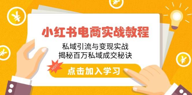 小红书电商实战教程：私域引流与变现实战，揭秘百万私域成交秘诀-徐小晨博客