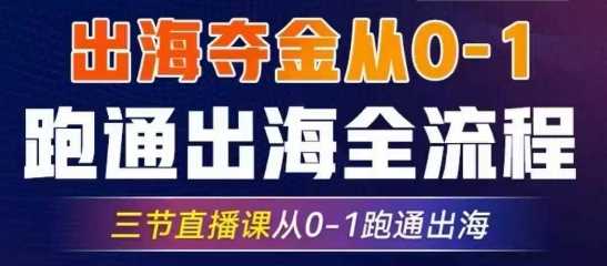 2025出海夺金从0-1跑通出海全流程，三节直播课从0-1跑通出海，教你用AI跑通全流程-徐小晨博客