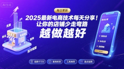 2025最新电商技术每天分享，让你的店铺少走弯路，越做越好(更新8月)-徐小晨博客