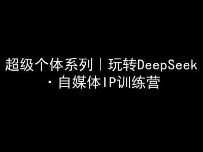 超级个体系列，玩转DeepSeek·自媒体IP训练营，deepseek教程-徐小晨博客
