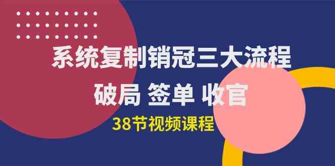 系统复制 销冠三大流程，破局 签单 收官（38节视频课）-徐小晨博客