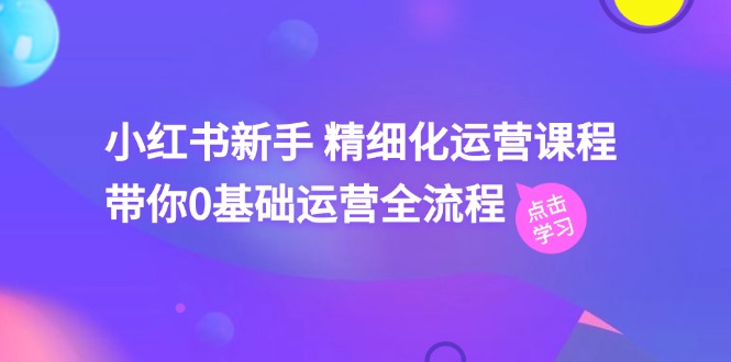 小红书新手 精细化运营课程，带你0基础运营全流程（41节视频课）-徐小晨博客