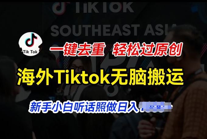 海外Tiktok短视频无脑搬运，一键去重轻松过原创，新手小白听话照做日入几张【揭秘】-徐小晨博客