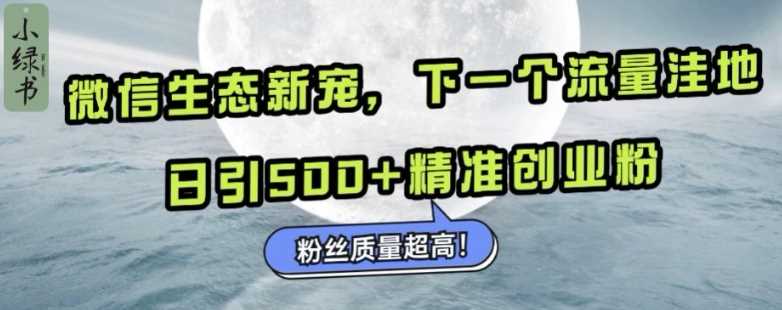 微信生态新宠小绿书：下一个流量洼地，日引500+精准创业粉，粉丝质量超高-徐小晨博客