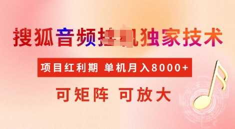 全网首发搜狐音频挂JI独家技术，项目红利期，可矩阵可放大，稳定月入8k【揭秘】-徐小晨博客