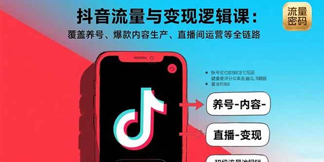 抖音流量与变现逻辑课：覆盖养号、爆款内容生产、直播间运营等全链路-徐小晨博客