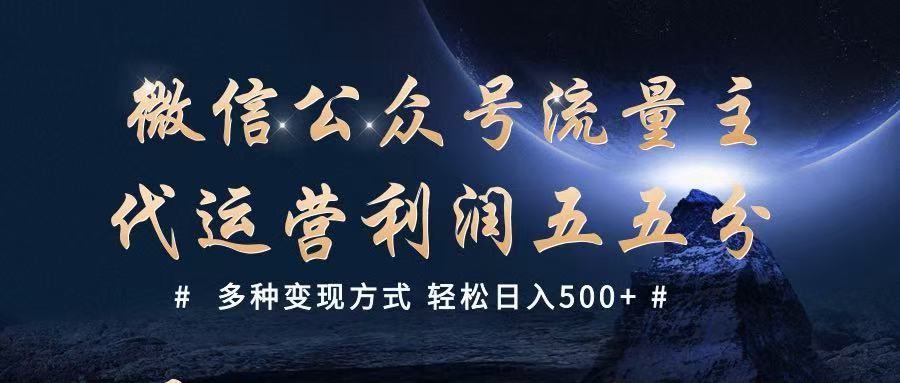 公众号流量主代运营 多种变现方式 轻松日入500+-徐小晨博客