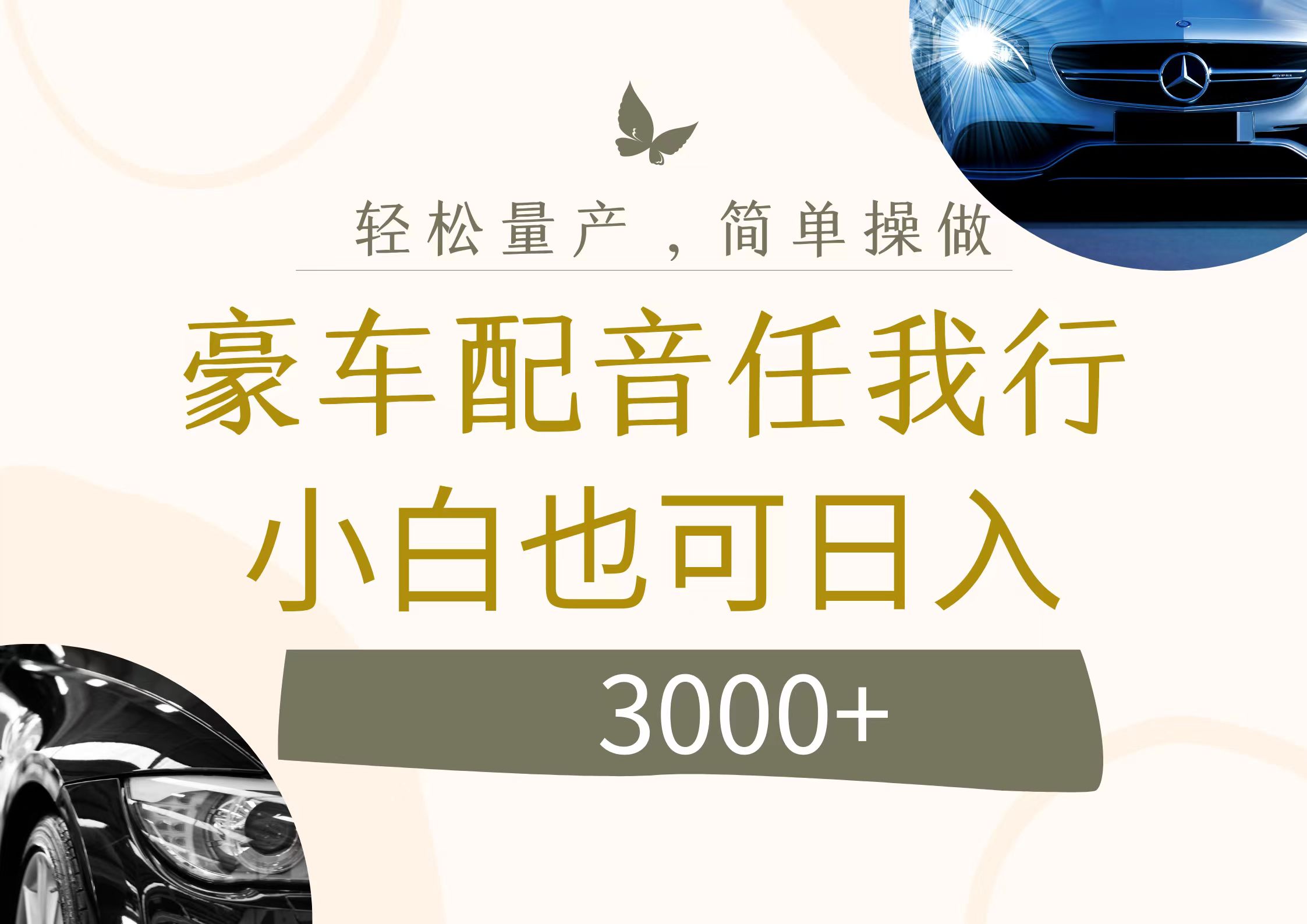 不为人知的暴力小项目，豪车配音，日入3000+-徐小晨博客