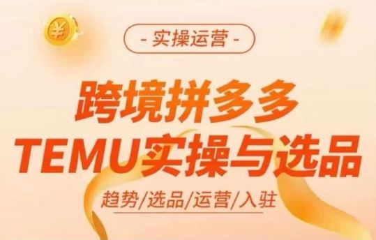 跨境拼多多TEMU实操与选品，多多temu跨境选品运营实操-徐小晨博客