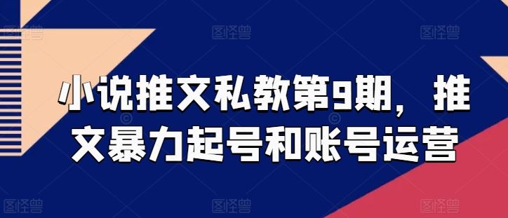 小说推文私教第9期，推文暴力起号和账号运营-徐小晨博客