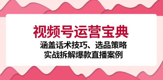 视频号运营宝典：涵盖话术技巧、选品策略、实战拆解爆款直播案例-徐小晨博客