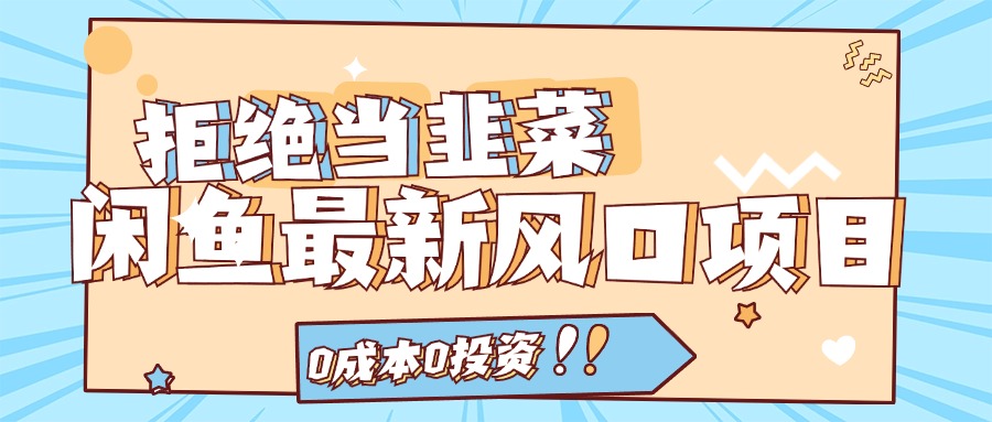 闲鱼最新风口项目，0成本0投资，当日出单，日入1000+-徐小晨博客
