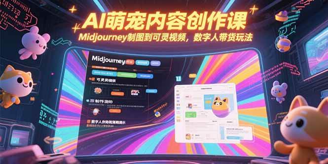AI萌宠内容创作课，Midjourney制图到可灵视频，数字人带货玩法-徐小晨博客