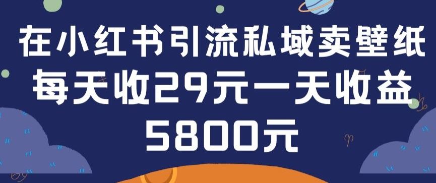 在小红书引流私域卖壁纸每张29元单日最高卖出200张(0-1搭建教程)【揭秘】-徐小晨博客