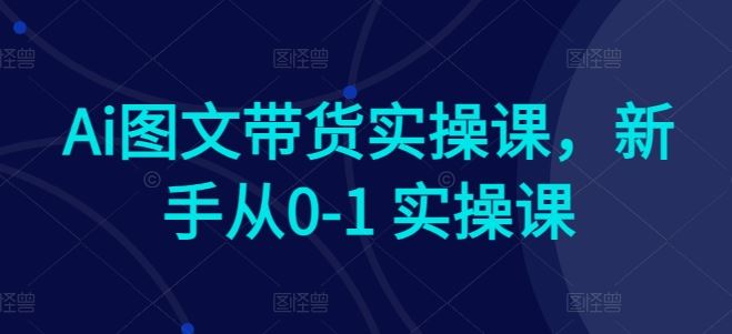 Ai图文带货实操课，新手从0-1 实操课-徐小晨博客