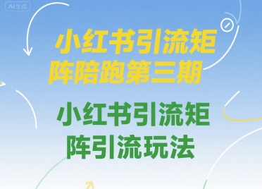 小红书引流矩阵陪跑第三期，小红书引流矩阵引流玩法-徐小晨博客