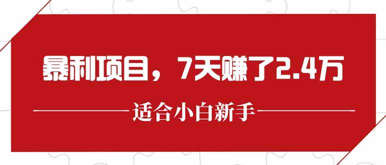 最新暴利项目，每单收益轻松在300以上，7天赚了2.4万-徐小晨博客