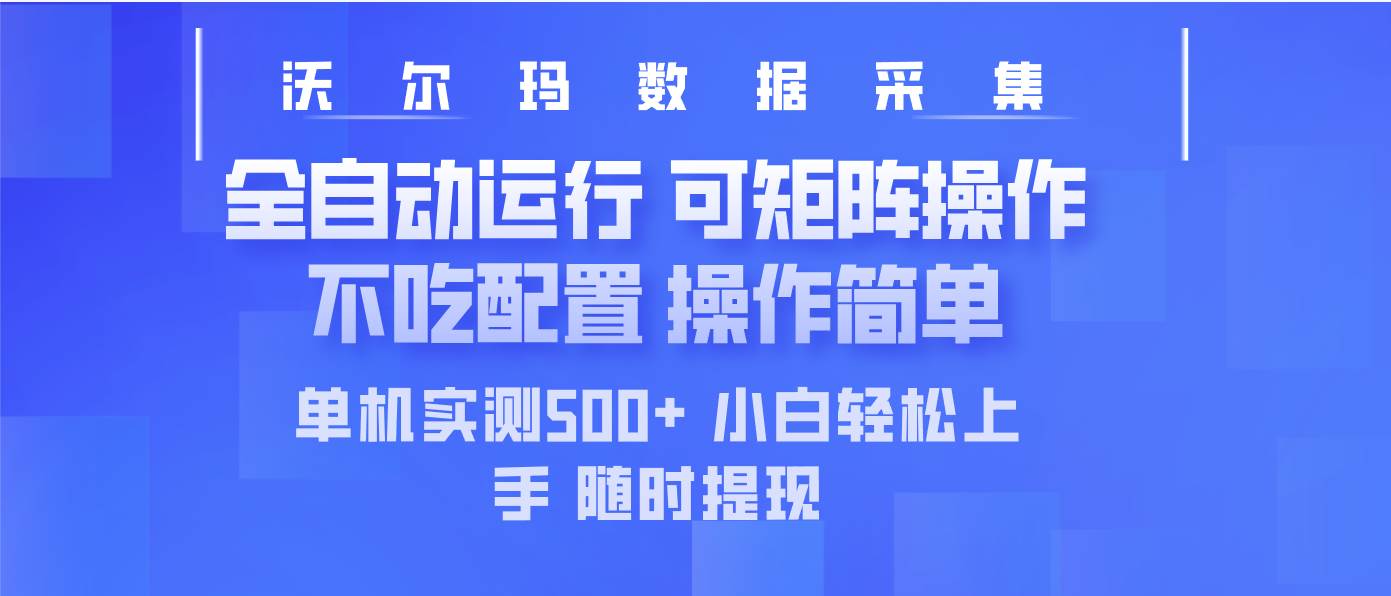 最新沃尔玛平台采集 全自动运行 可矩阵单机实测500+ 操作简单-徐小晨博客