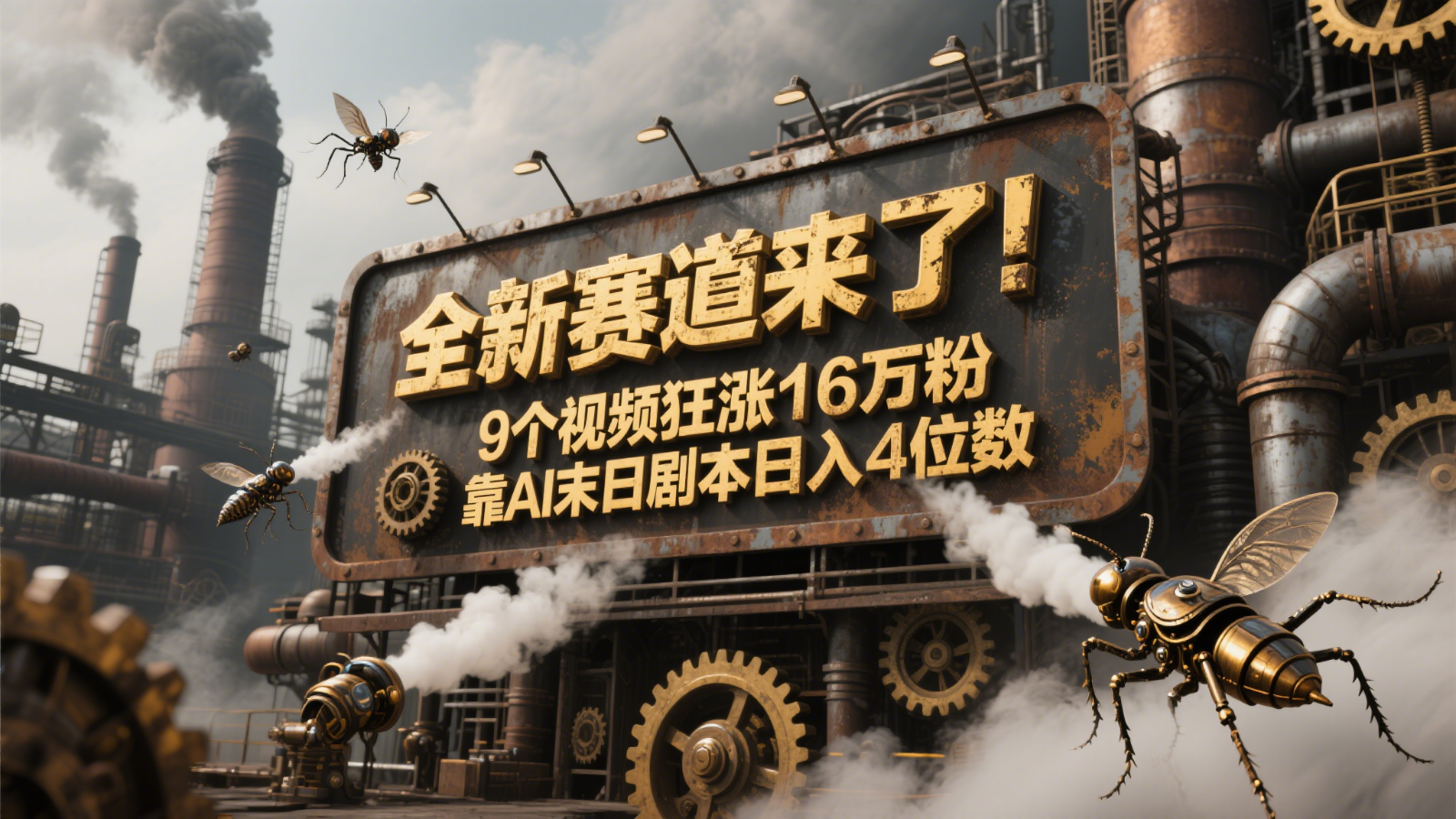 全新赛道来了！9个视频狂涨16万粉，靠AI末日剧本日入4位数，评论区爆肝追更！-徐小晨博客