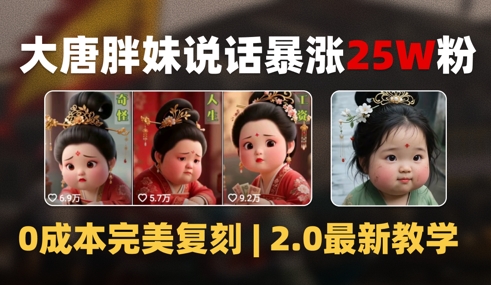 AI大唐胖贵妃说话2.0，40条视频暴涨40w粉，附独家变现攻略-徐小晨博客