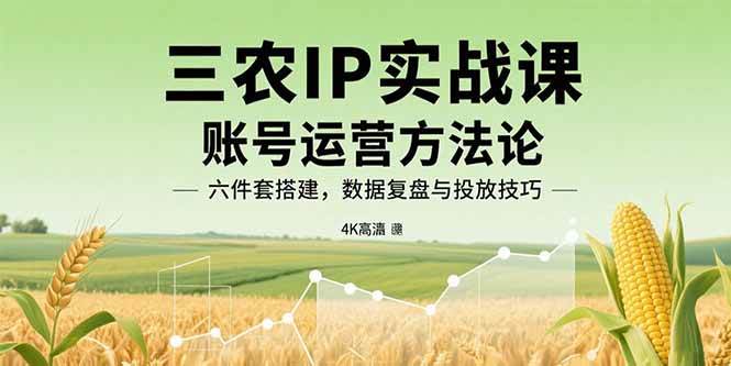 三农IP实战课：账号运营方法论，六件套搭建，数据复盘与投放技巧-徐小晨博客