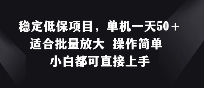 稳定低保项目，单机一天50+适合批量放大 操作简单 小白都可直接上手【揭秘】-徐小晨博客