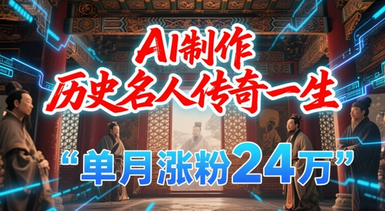 暴力起号！用AI制作历史名人传奇一生，单月涨粉24W，涨粉+变现赛道黑马来了-徐小晨博客