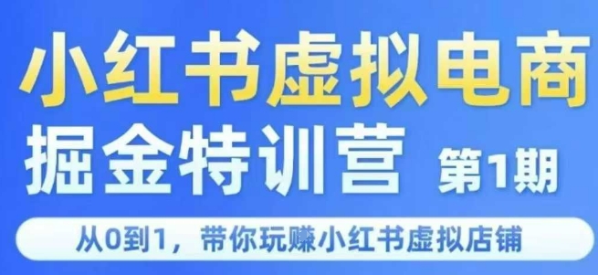 小红书虚拟电商掘金特训营第1期，从0到1，带你玩转小红书虚拟店铺-徐小晨博客