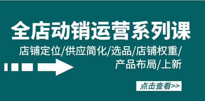 全店·动销运营系列课：店铺定位/供应简化/选品/店铺权重/产品布局/上新-徐小晨博客