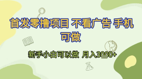 首发零撸项目 不看广告 手机可做 新手小白可以做 月入3k+【揭秘】-徐小晨博客