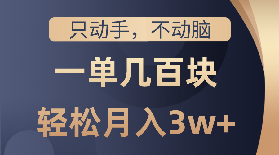 只动手不动脑，一单几百块，轻松月入3w+，看完就能直接操作，详细教程-徐小晨博客