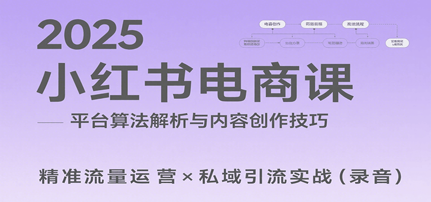 2025小红书电商课：解析算法，创作高转化内容，助力卖家获取流量实现变现（录音）-徐小晨博客