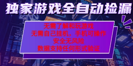 游戏全自动捡漏项目，最新独家玩法，每天操作几十分钟，无任何难度，当天见收益【揭秘】-徐小晨博客