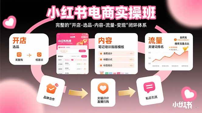 小红书电商实操班：完整的”开店-选品-内容-流量-变现”闭环体系-徐小晨博客