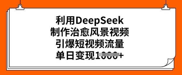 利用DeepSeek制作治愈风景视频，引爆短视频流量，单日变现多张-徐小晨博客
