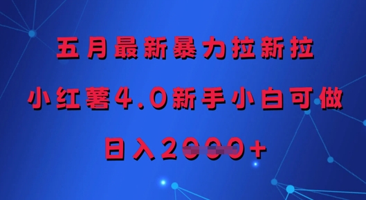 五月最新暴力拉新拉，小红薯4.0新手小白可做，日入多张-徐小晨博客