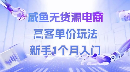 咸鱼无货源电商，高客单价玩法，新手1个月入门-徐小晨博客