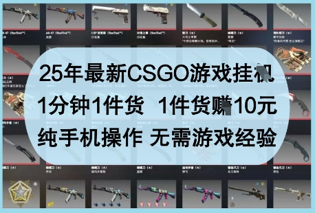 25年最新CSGO游戏挂G，1分钟1件货，1件货挣10元，纯手机操作，无需游戏经验【揭秘】-徐小晨博客