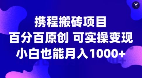携程搬砖项目，百分百原创，可实操变现，新手小白月入1k+【揭秘】-徐小晨博客