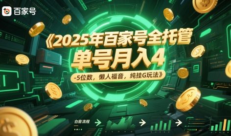 2025年百家号全托管，单号月入4-5位数，懒人福音，纯挂G玩法【揭秘】-徐小晨博客