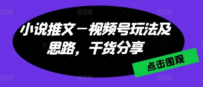 小说推文—视频号玩法及思路，干货分享-徐小晨博客