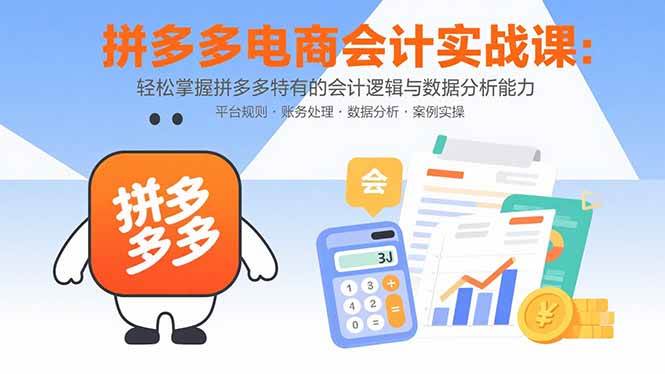 拼多多电商会计实战课：轻松掌握拼多多特有的会计逻辑与数据分析能力-徐小晨博客