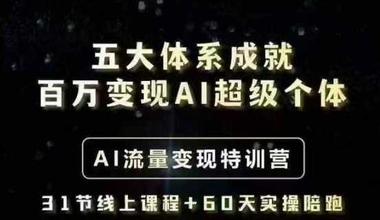 五大体系成就百万变现AI超级个体- AI流量变现特训营，一步一步教你一个人怎么年入百W-徐小晨博客
