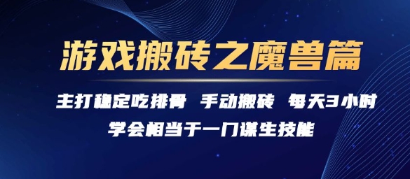 游戏搬砖之魔兽篇，稳定吃排骨每天3小时【揭秘】-徐小晨博客