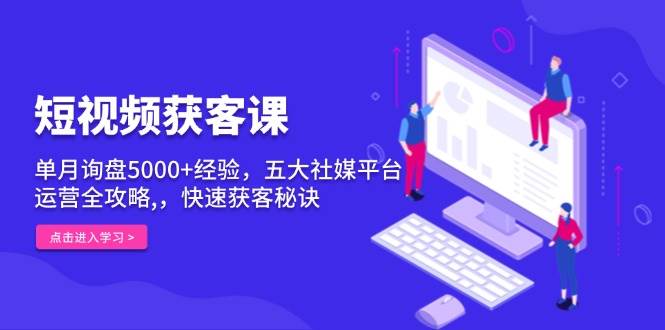 短视频获客课，单月询盘5000+经验，五大社媒平台运营全攻略,，快速获客…-徐小晨博客
