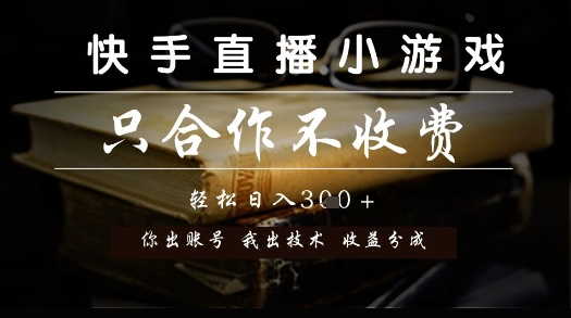 快手直播小游戏，只合作不收费，你出账号我出技术， 分润模式【揭秘】-徐小晨博客
