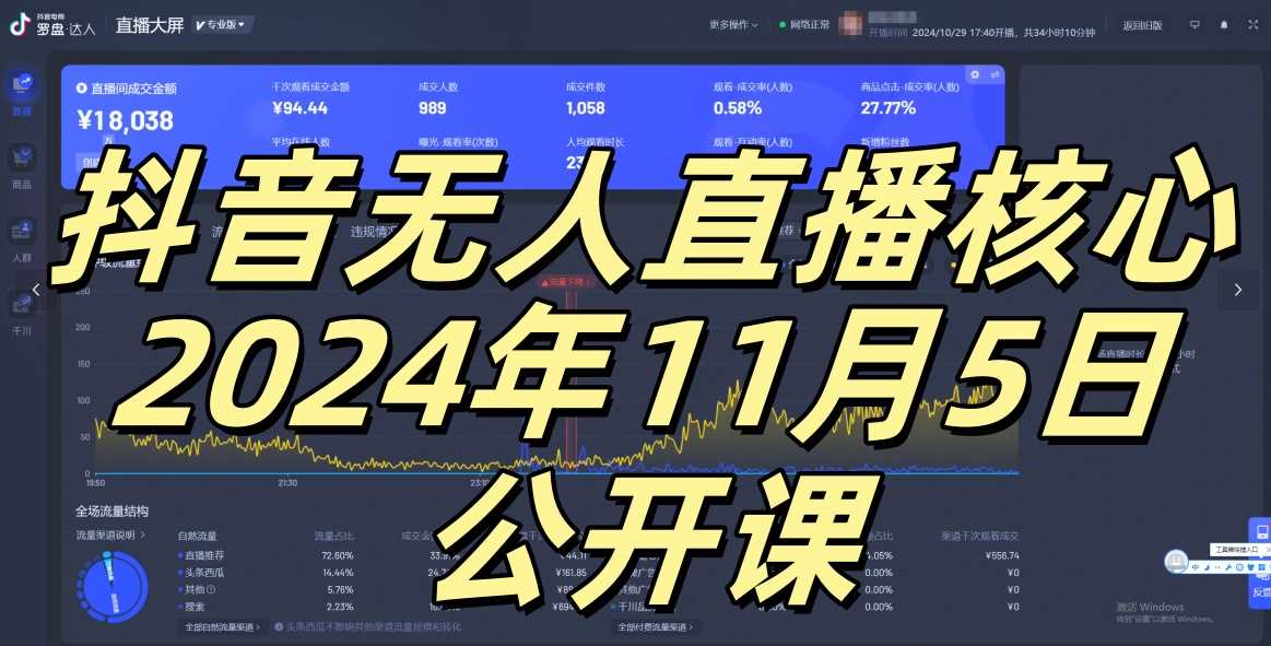 抖音无人直播核心公开课，咸鱼翻身小白可做带有睡后收入月入过万太简单【揭秘】-徐小晨博客