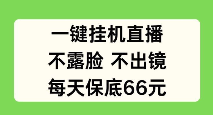 一键挂JI直播，不露脸不出境，每天保底66元【揭秘】-徐小晨博客